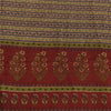 Sanskriti Vintage Sarees Red Pure Crepe Silk Printed Sari 5yd Craft Fabric