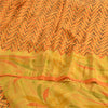 Sanskriti Vintage Sarees Yellow Pure Crepe Silk Printed Sari 5yd Craft Fabric