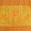 Sanskriti Vintage Sarees Yellow Pure Crepe Silk Printed Sari 5yd Craft Fabric