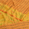 Sanskriti Vintage Sarees Yellow Pure Crepe Silk Printed Sari 5yd Craft Fabric