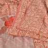 Sanskriti Vintage Sarees Peach 100%Pure Crepe Silk Printed Sari 5yd Craft Fabric