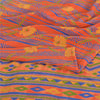 Sanskriti Vintage Sarees Orange Pure Crepe Silk Printed Sari 5yd Craft Fabric