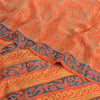 Sanskriti Vintage Sarees Orange/Blue Pure Crepe Printed Sari 5yd Craft Fabric