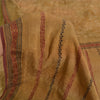 Sanskriti Vintage Sarees Brown Pure Crepe Silk Embroidered Printed Sari Fabric