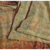 Sanskriti Vintage Sarees Pure Crepe Hand Embroidery Kantha Sari 5yd Craft Fabric