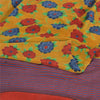 Sanskriti Vintage Sarees Saffron Pure Crepe Silk Printed Sari 5yd Craft Fabric