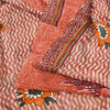 Sanskriti Vintage Sarees Peach 100% Pure Crepe Silk Print Sari 5yd Craft Fabric