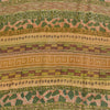 Sanskriti Vintage Sarees Green Pure Crepe Silk Printed Sari 5yd Craft Fabric