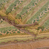 Sanskriti Vintage Sarees Green Pure Crepe Silk Printed Sari 5yd Craft Fabric