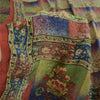 Sanskriti Vintage Sarees Multi Pure Crepe Silk Printed Sari 5yd Craft Fabric