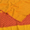 Sanskriti Vintage Sarees Yellow/Red Pure Crepe Silk Print Sari 5yd Craft Fabric