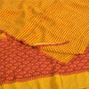 Sanskriti Vintage Sarees Yellow/Red Pure Crepe Silk Print Sari 5yd Craft Fabric