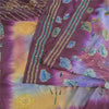 Sanskriti Vintage Sarees 100%Pure Crepe Hand Beaded Kantha Print Sari 5yd Fabric