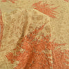 Sanskriti Vintage Sarees Cream/Orange Pure Crepe Printed Sari 5yd Craft Fabric