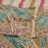 Sanskriti Vintage Sarees Ivory Pure Crepe Silk Printed Sari Floral Craft Fabric