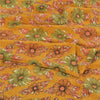 Sanskriti Vintage Sarees Mustard Pure Crepe Silk Printed Sari 5yd Craft Fabric