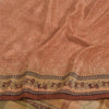 Sanskriti Vintage Sarees Dusty Pink Pure Crepe Silk Print Sari 5yd Craft Fabric