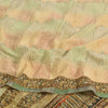 Sanskriti Vintage Sarees Multi Pure Crepe Silk Printed Sari 5yd Craft Fabric