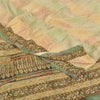 Sanskriti Vintage Sarees Multi Pure Crepe Silk Printed Sari 5yd Craft Fabric