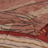 Sanskriti Vintage Sarees Red 100% Pure Crepe Silk Printed Sari 5yd Craft Fabric