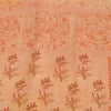 Sanskriti Vintage Sarees Peach Pure Crepe Silk Print Sari 5yd Soft Craft Fabric