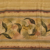 Sanskriti Vintage Sarees Cream Pure Crepe Silk Printed Sari 5yd Craft Fabric