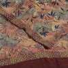 Sanskriti Vintage Sarees Hand Beaded Pure Crepe Silk Printed Sari Floral Fabric