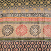 Sanskriti Vintage Sarees Gray Embroidered Pure Crepe Print Sari 5yd Craft Fabric