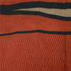 Sanskriti Vintage Sarees Orange Pure Crepe Silk Printed Sari 5yd Craft Fabric