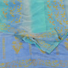 Sanskriti Vintage Sarees Shades Of Blue Pure Crepe Printed Sari 5yd Craft Fabric