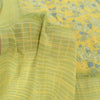 Sanskriti Vintage Sarees Lemon Green Pure Crepe Silk Print Sari 5yd Craft Fabric