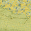 Sanskriti Vintage Sarees Lemon Green Pure Crepe Silk Print Sari 5yd Craft Fabric