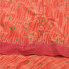 Sanskriti Vintage Sarees Red Embroidered Pure Crepe Print Sari 5yd Craft Fabric