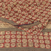 Sanskriti Vintage Sarees Red Embroidered Pure Crepe Silk Printed Sari 5yd Fabric