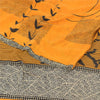 Sanskriti Vintage Sarees Yellow Pure Crepe Silk Printed Sari 5yd Craft Fabric