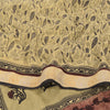 Sanskriti Vintage Sarees Beige Pure Crepe Silk Printed Sari 7yd Craft Fabric