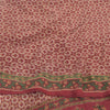 Sanskriti Vintage Sarees Dusty Pink Pure Crepe Silk Print Sari 5yd Craft Fabric