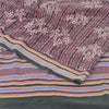 Sanskriti Vintage Sarees Mauve Pure Crepe Silk Printed Sari 5yd Craft Fabric