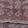 Sanskriti Vintage Sarees Mauve Pure Crepe Silk Printed Sari 5yd Craft Fabric