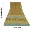 Sanskriti Vintage Sarees Green Hand Beaded Kantha Pure Crepe Printed Sari Fabric