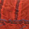 Sanskriti Vintage Sarees Reddish-Orange Pure Crepe Silk Printed Sari 5yd Fabric