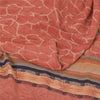 Sanskriti Vintage Sarees Pink Pure Crepe Silk Printed Sari 5yd Craft Fabric