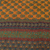 Sanskriti Vintage Sarees Saffron Hand Beaded Pure Crepe Silk Printed Sari Fabric