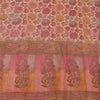 Sanskriti Vintage Sarees Pink Pure Crepe Silk Printed Sari 5yd Craft Fabric