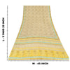 Sanskriti Vintage Sarees Shades of Cream Pure Crepe Silk Printed Sari 5yd Fabric