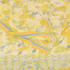 Sanskriti Vintage Sarees Pale-Yellow Pure Crepe Silk Print Sari 5yd Craft Fabric