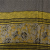 Sanskriti Vintage Sarees Green Pure Crepe Silk Printed Sari Floral Craft Fabric