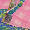 Sanskriti Vintage Sarees Pink 100% Pure Crepe Silk Printed Sari 6yd Craft Fabric