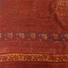 Sanskriti Vintage Sarees Orange Pure Crepe Silk Printed Sari 5yd Craft Fabric