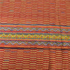 Sanskriti Vintage Sarees Orange/Yellow Embroidered Pure Crepe Print Sari Fabric